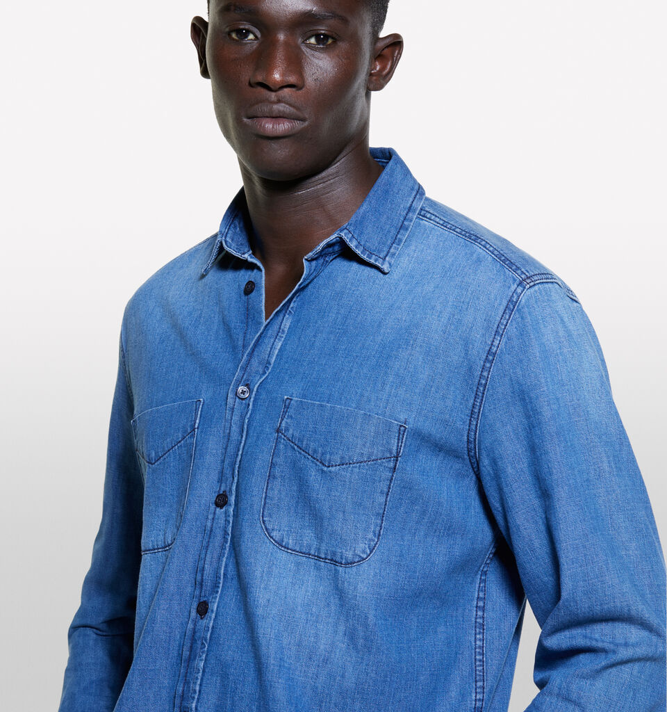 Camicia di jeans blu regular fit - camicie regular da uomo - Blu | Sisley image number 5